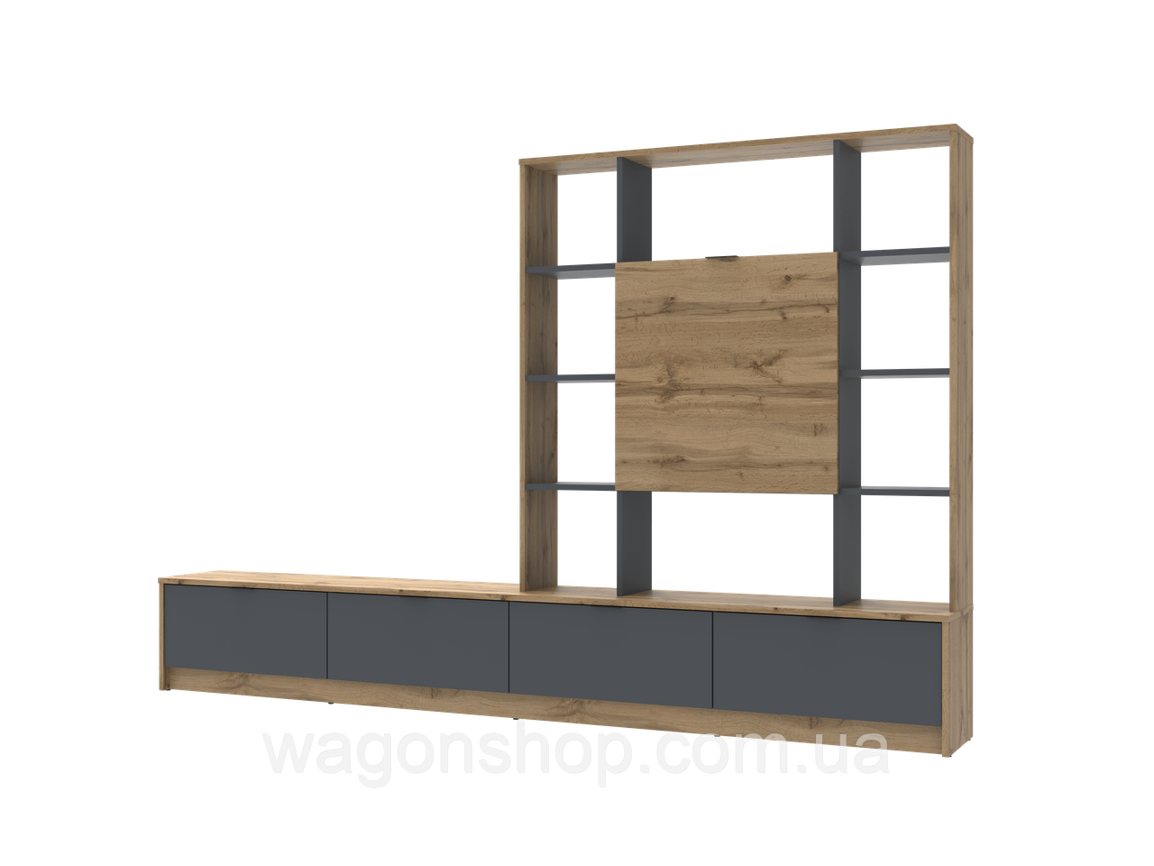 Стінка в вітальню Doros Капрі Тахо/Графіт 240х33х153 (80388682), фото 1