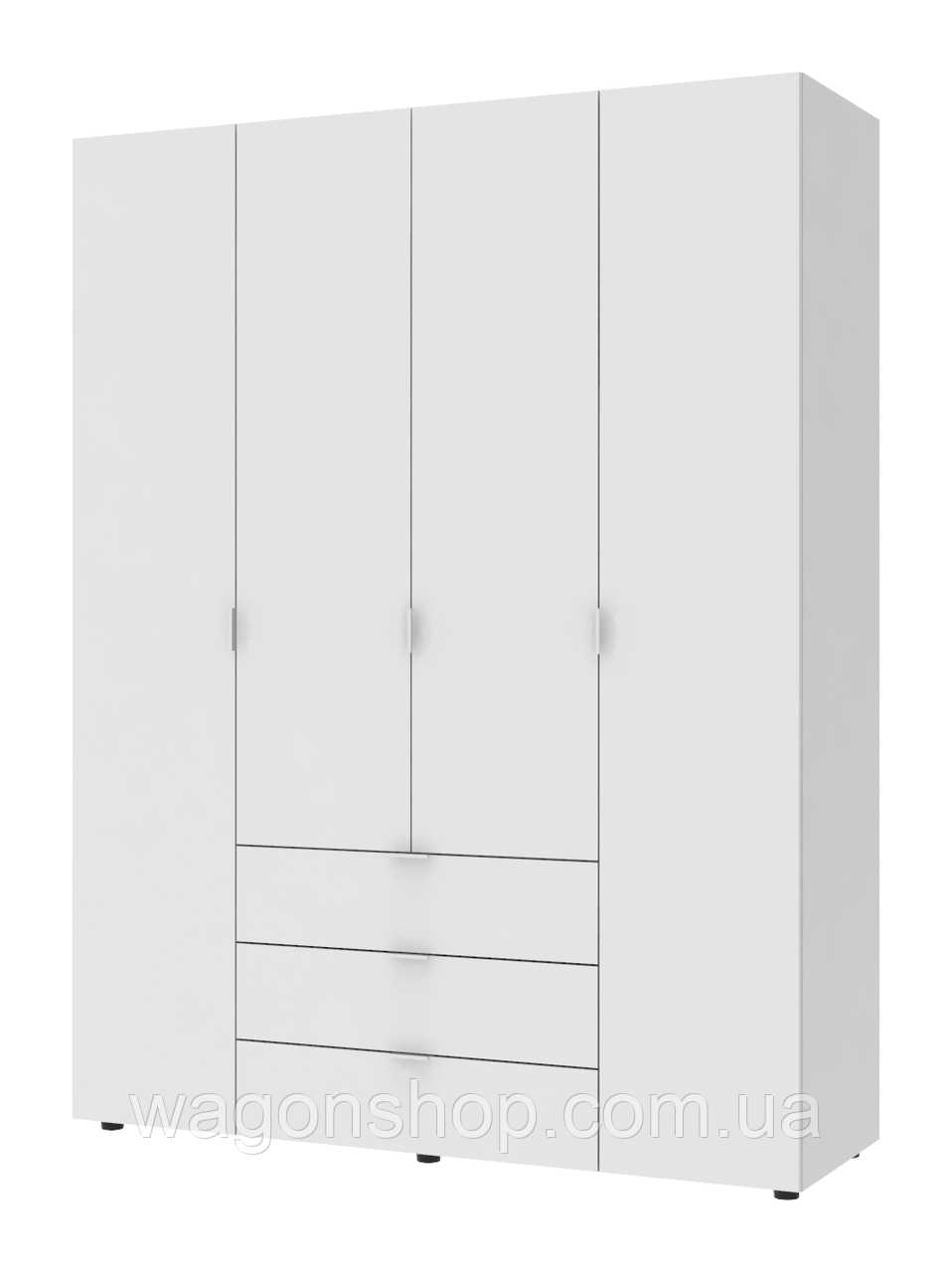 Розпашна Шафа для одягу Doros Гелар Білий 4 ДСП 155х49,5х203,4 (42001022), фото 1