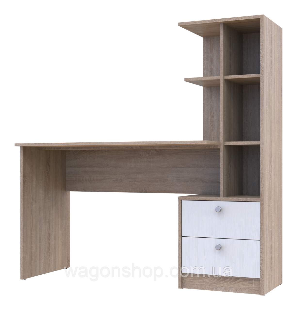 Офісний стіл Doros Т7 Дуб сонома / Білий 136х55х138 (81373479), фото 1