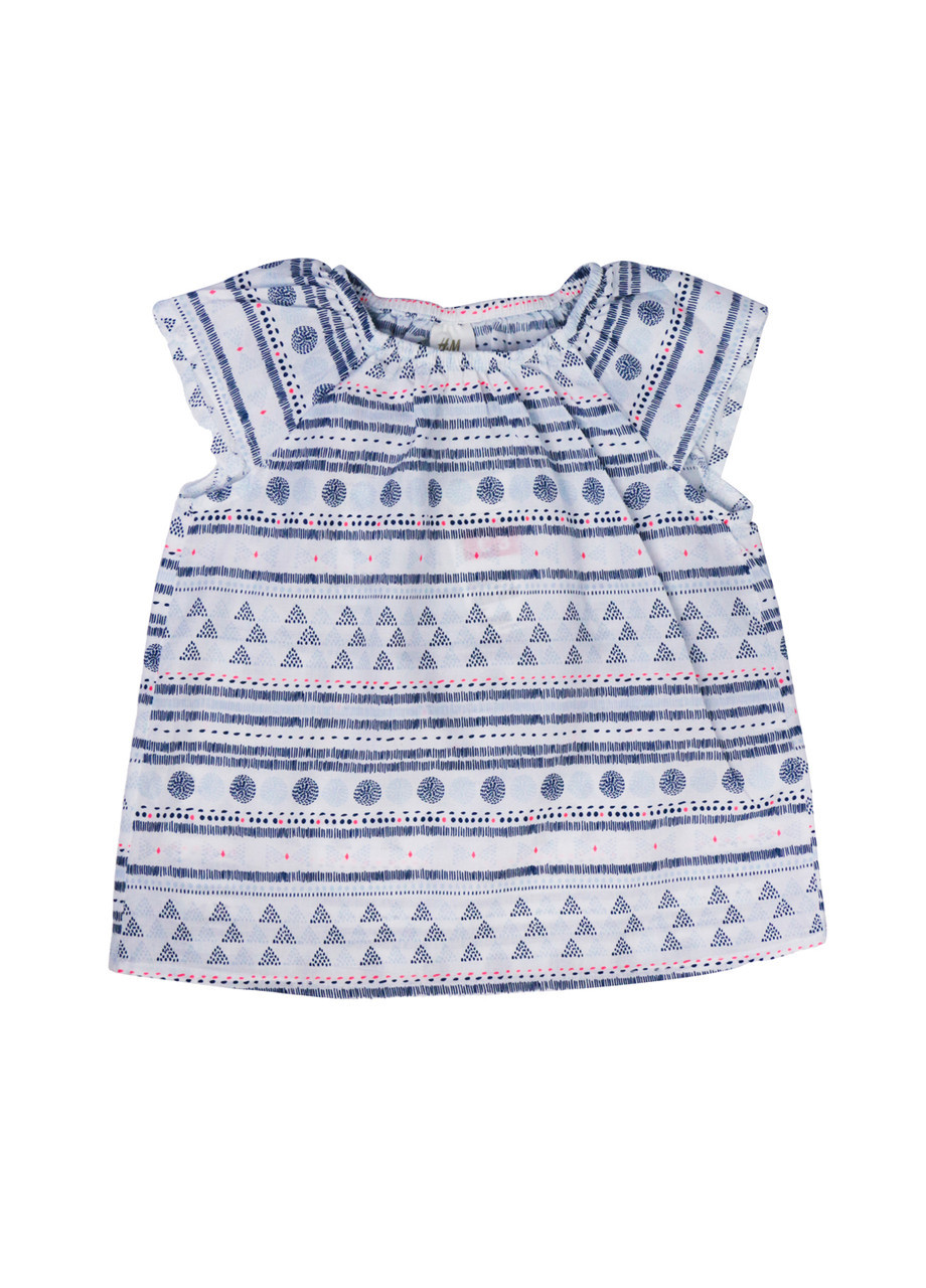 Літня вільна блуза для дівчинки в геометричний принт 68 різнобарвний H&M