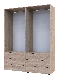 Розпашна Шафа для одягу Doros Гелар комплект Cонома 2+2 ДСП 155х49,5х203,4 (42002123), фото 3