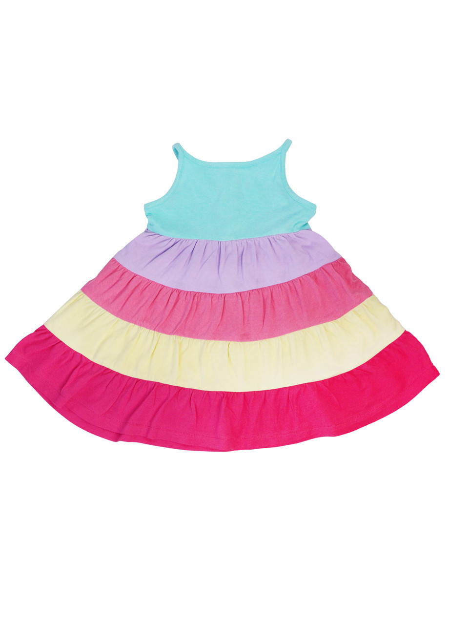 Сарафан для дівчинки із завищеною талією в смужку 74 різнобарвний baby club