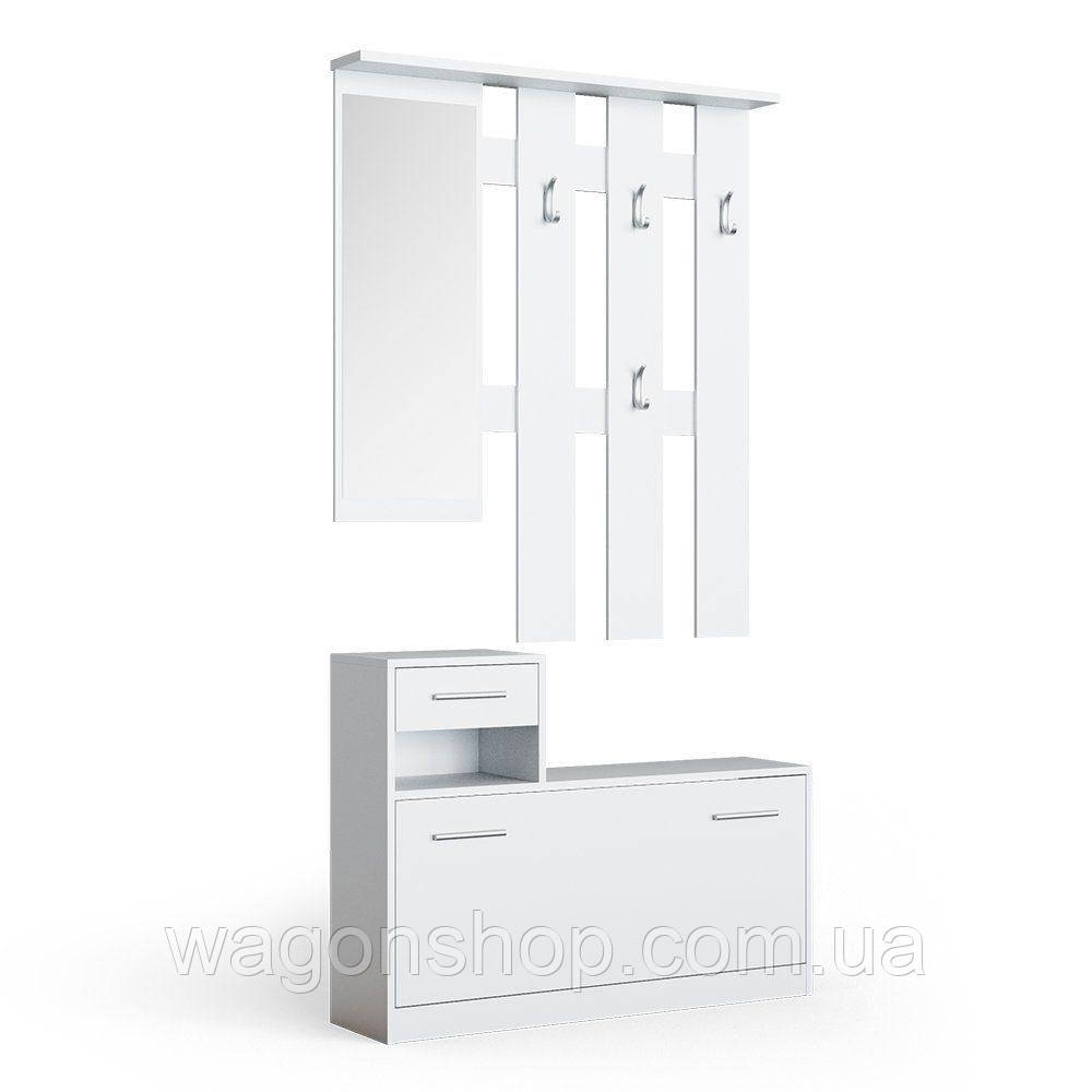 Передпокій Doros Alice Білий/Білий 1 дзеркало 100х25х182,9, фото 1