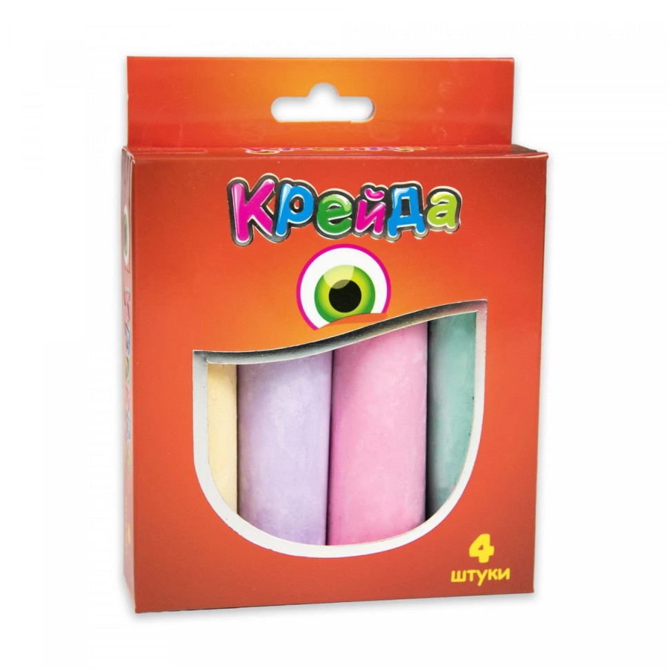 Дитячий mebelime  Набір mebelime  Крейда Велика кругла Strateg 50101 різнокольорова 4 шт, фото 1