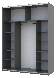 Шафа купе Doros G-Caiser Графіт 2 Дзеркала 180х60х240 (42005012), фото 2