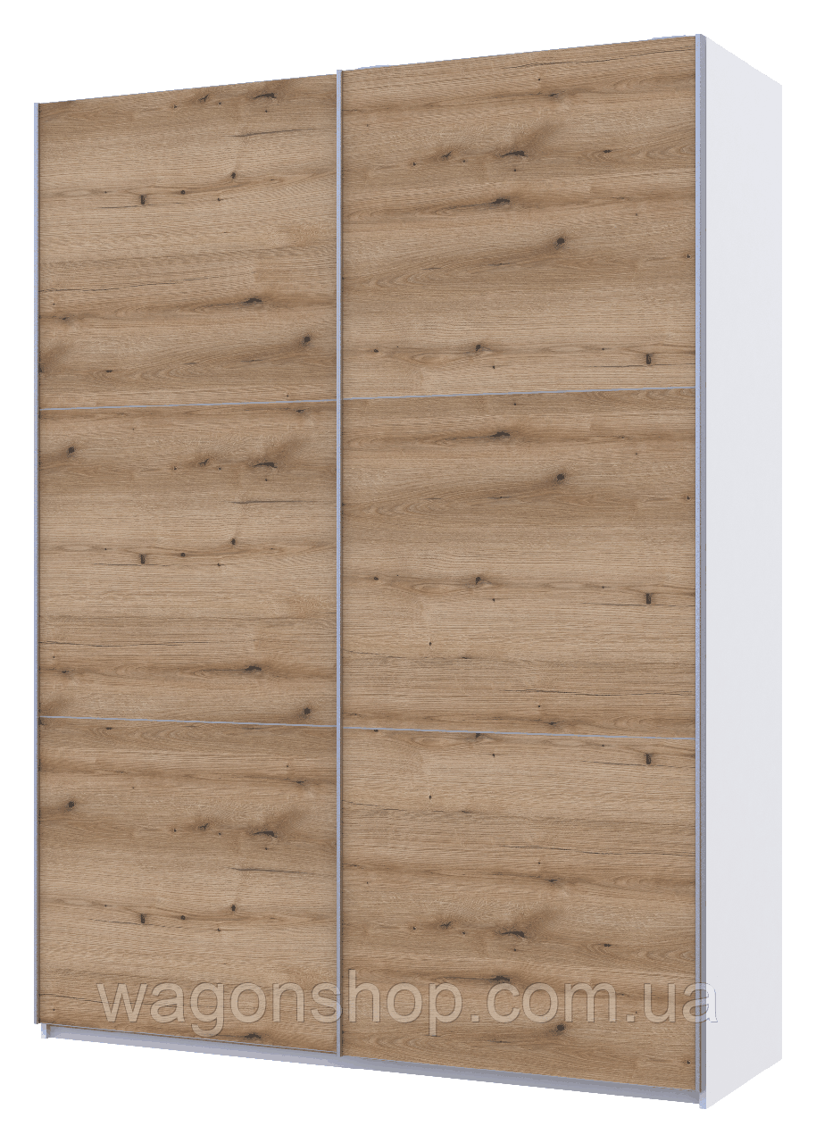 Шафа купе Doros G-Caiser Білий / Дуб Евок 2 ДСП / 3 частини 180х60х240 (42005020), фото 1