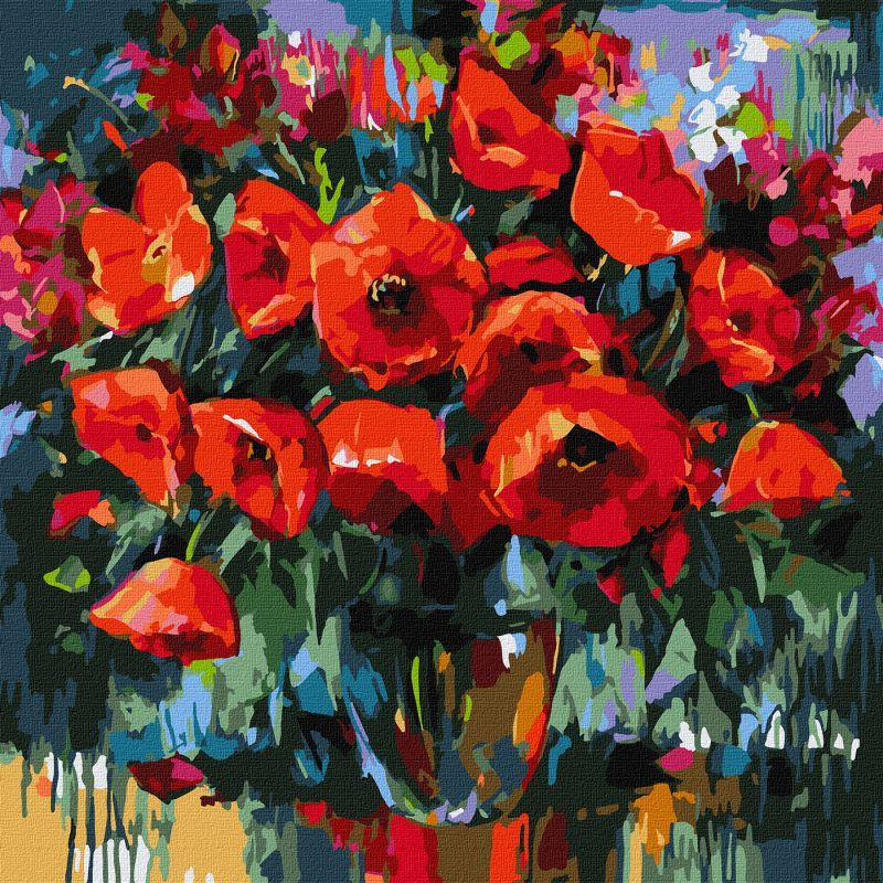 Картина за номерами "Макова ніжність" ©BOND Tetiana Ідейка KHO3231 40х40 см, фото 1