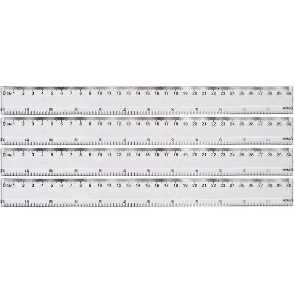 Лінійка прозора Bambi 8830, пластикова, 30 см, фото 1