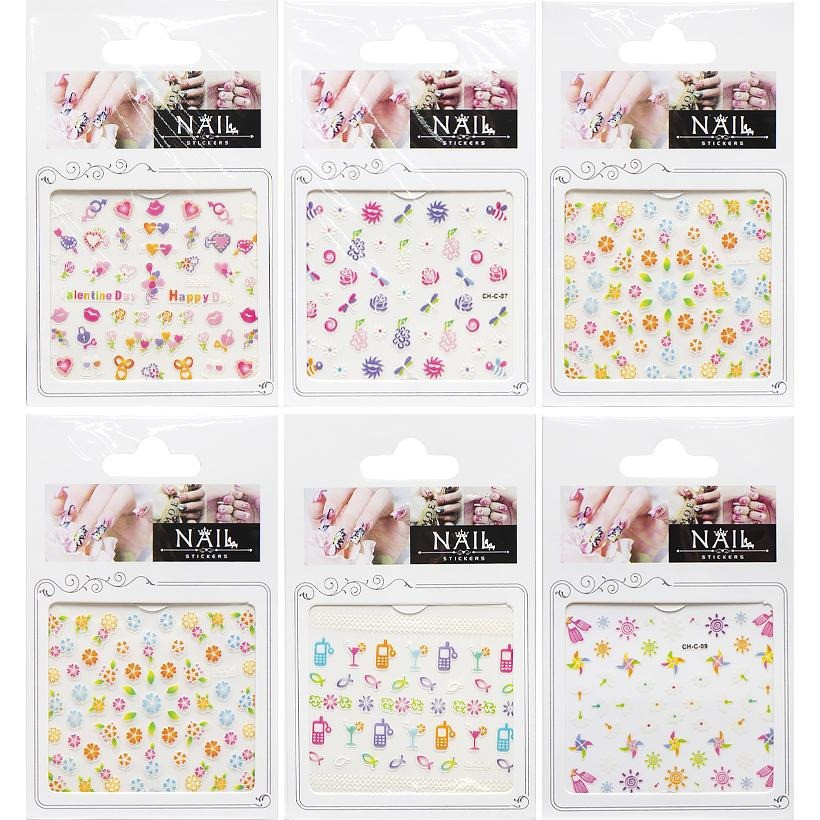 Наклейки на нігті кольорові МІКС Bambi 000356, А7, фото 1