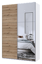 Шафа купе Doros G-Caiser Білий Дуб Евок 1 ДСП / 1 дзеркало 160х60х240 (42005071)