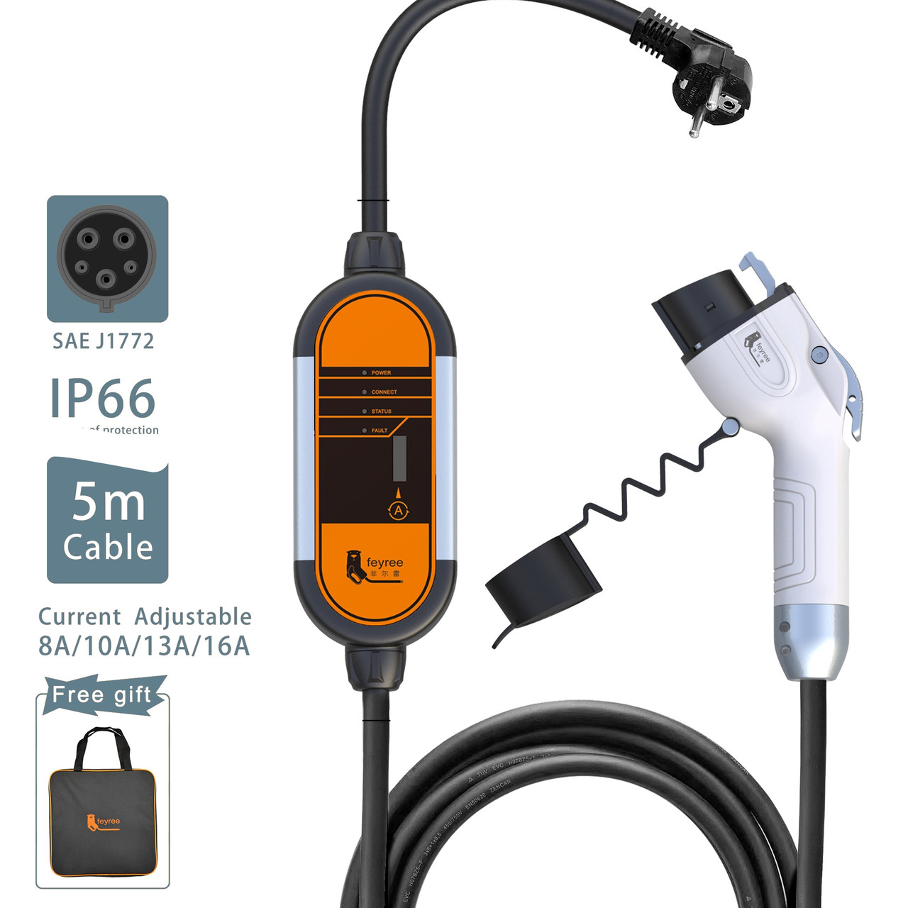 Зарядне Type 1 для електромобіля Feyree 3,5 кВт 16 А, фото 1