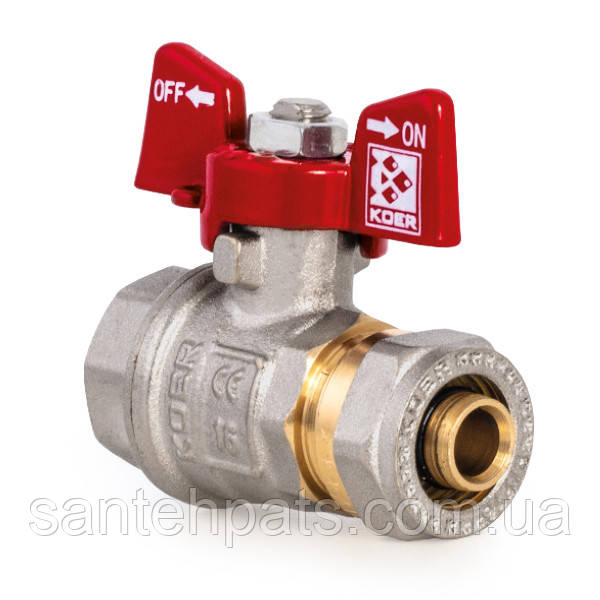 Кран кульовий обтискний Ø20х3/4" ВР, фото 1