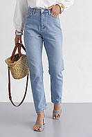 Женские джинсы MOM с высокой талией - голубой цвет, 38р (есть размеры)
