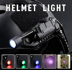 Ліхтарик тактичний на шолом для військових Sidewinder MPLS 5 ламп + IFF-маяк, Чорний