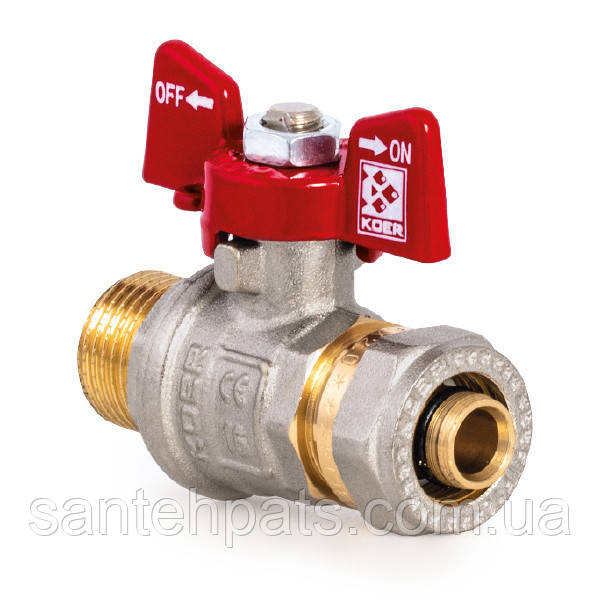 Кран кульовий обтискний Ø20х3/4" НР, фото 1