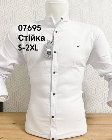 Біла стрейчева сорочка Noseda стійка, фото 1