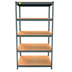 Металевий складський стелаж Emby Light Series (розмір 1800х900x450мм) 5 полиць ДСП до 100кг Чорний