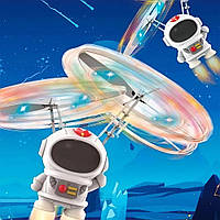 Летающий "Космонавт", с подсветкой от USB / Электрический ударостойкий левитирующий Космонавт-спиннер