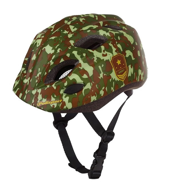 Велошолом PoliSport Junior Premium Army LED S (52-56см) Art 40900016, фото 1