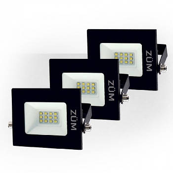 Набір із 3 світлодіодних прожекторів ZUM 10 Вт 6400 К