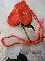 Модні дитячі рукавиці для новонароджених для дівчинки Margot Польща shinen малиновий