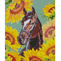 Алмазная мозаика "Лошадь в подсолнухах" 30х40 см от LamaToys