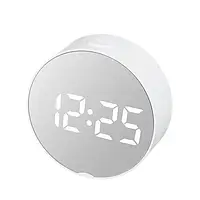 Часы 6505 mirror | Настольный электронный будильник с подсветкой LED | Светодиодные часы с зеркалом (белый).