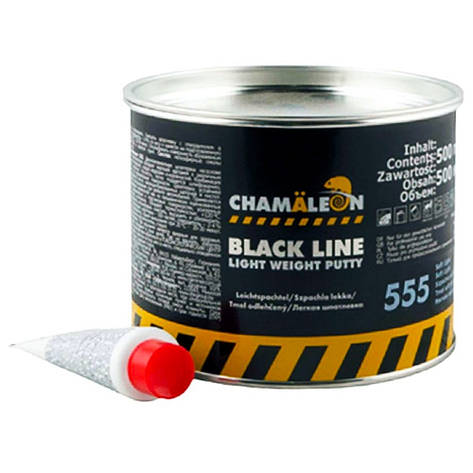 Легка м'яка універсальна мікрозерниста шпаклівка Chamaleon Black Line 555 500мл+25г, фото 2