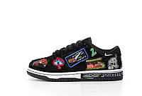 Женские кроссовки Nike SB Dunk Low Neckface (черные с наклейками) стильные молодежные Y14484