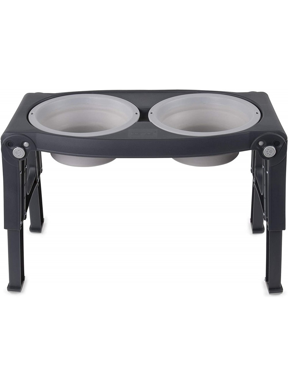 Миска подвійна для собак і котів Dexas Adjustable Height 2хPet Feeder з регульованими ніжками 960 мл Сірий (PW120432429)