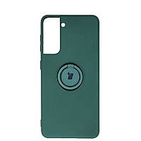 Чехол Soft Silicone Case для Samsung Galaxy S21 5G Dark Green with ring
