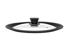 Кришка універсальна Ardesto Black Mars Smart 24/26/28 см, скло, силікон, фото 1