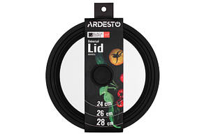 Кришка універсальна Ardesto Black Mars Smart 24/26/28 см, скло, силікон, фото 5