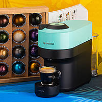 Кофеварка KRUPS Nespresso Vertuo Pop Aqua Mint XN920410, мятно-голубая капсульная