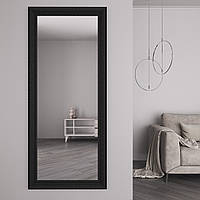 Зеркало на стену в широкой черной раме 176х56 орнамент Black Mirror