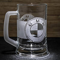Пивний келих із гравіюванням логотипу BMW з матовою ручкою