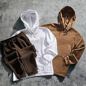 Чоловічий костюм на флісі (худі в подарунок) 70% бавовни 30% поліестеру