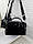 Жіноча сумка середня містка чорна натуральна замша+шкірзам, фото 10