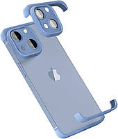 Силиконовая накладка CornerPad (с защитой для камеры) для iPhone 14 серо-синий