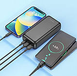 УМБ портативне зарядне Power Bank BOROFONE BJ38B 30000 mAh, 2 USB, Type-C, 2A, чорне, фото 4