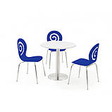 Стілець Лев фанера колір синій на хром ніжках, фото 3