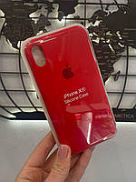 Чехол Silicone Case с микрофиброй для iPhone XR, качественный чехол для Айфон ХР (цвет красный)