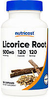 Корень солодки Nutricost, Licorice Root, 500 mg, 120 капсул