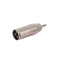 Перехідник аудіо XLR 3p-Jack 3.5mm 3pin M/M Lucom (84.00.7124) адаптер Metal корпус