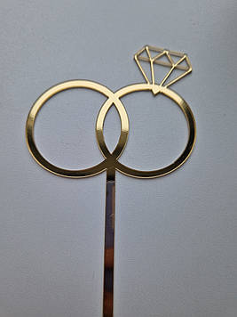 Дзеркальний топер "Обручки" ( ↔   9 см) Сріблястий Код/Артикул Т0210са