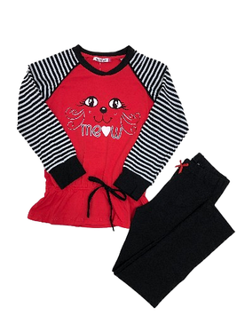 Піжама для дівчинки Matilda на зріст 116,122,128 см Червона з чорним (165)