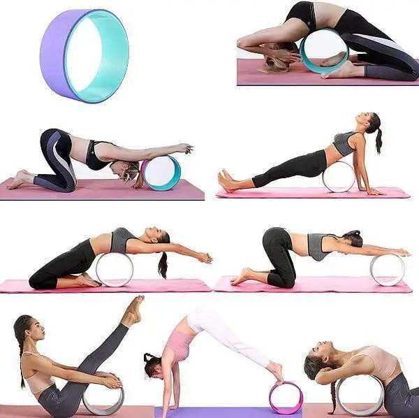 Колесо для йоги EasyFit TPE 33 см бузково-м'ятне