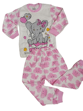 Піжама для дівчинки Слоник Supermini на зріст 98,104,110 см Рожева з білим (1127)