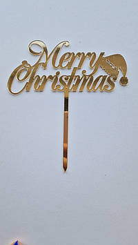 Дзеркальний топер "Merry Christmas" (↔ 13 см) Код/Артикул Т0232за