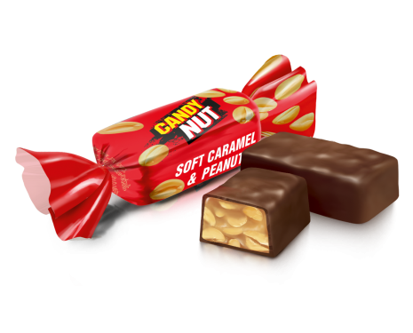 Цукерки шоколадні Candy Nut м'яка карамель з арахісом Roshen 1кг